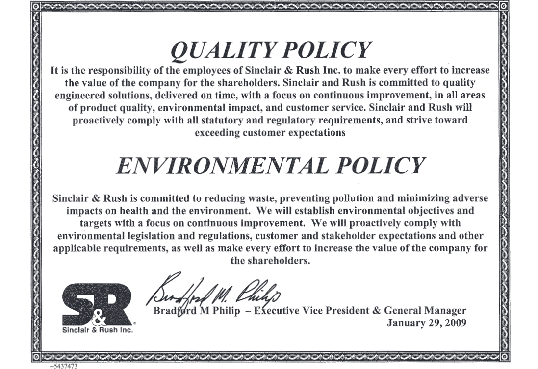 Quality Environmental Policies